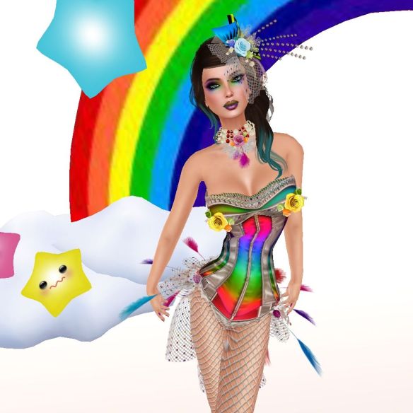 DeviousMinds Rainbow corset